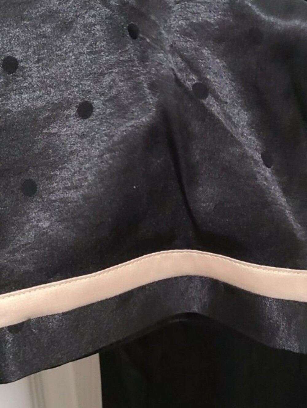Victoria's Secret Black Satin Pajama Top with Cream Piping - Picture 7 of 13